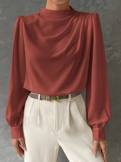Ebba® | Blusa Elegante con Manga Obispo Drapada