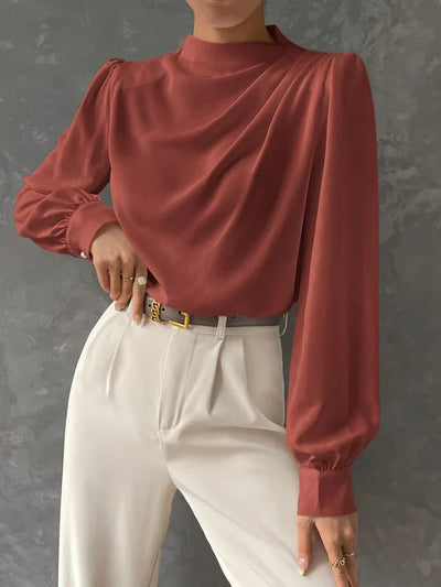 Ebba® | Blusa Elegante con Manga Obispo Drapada