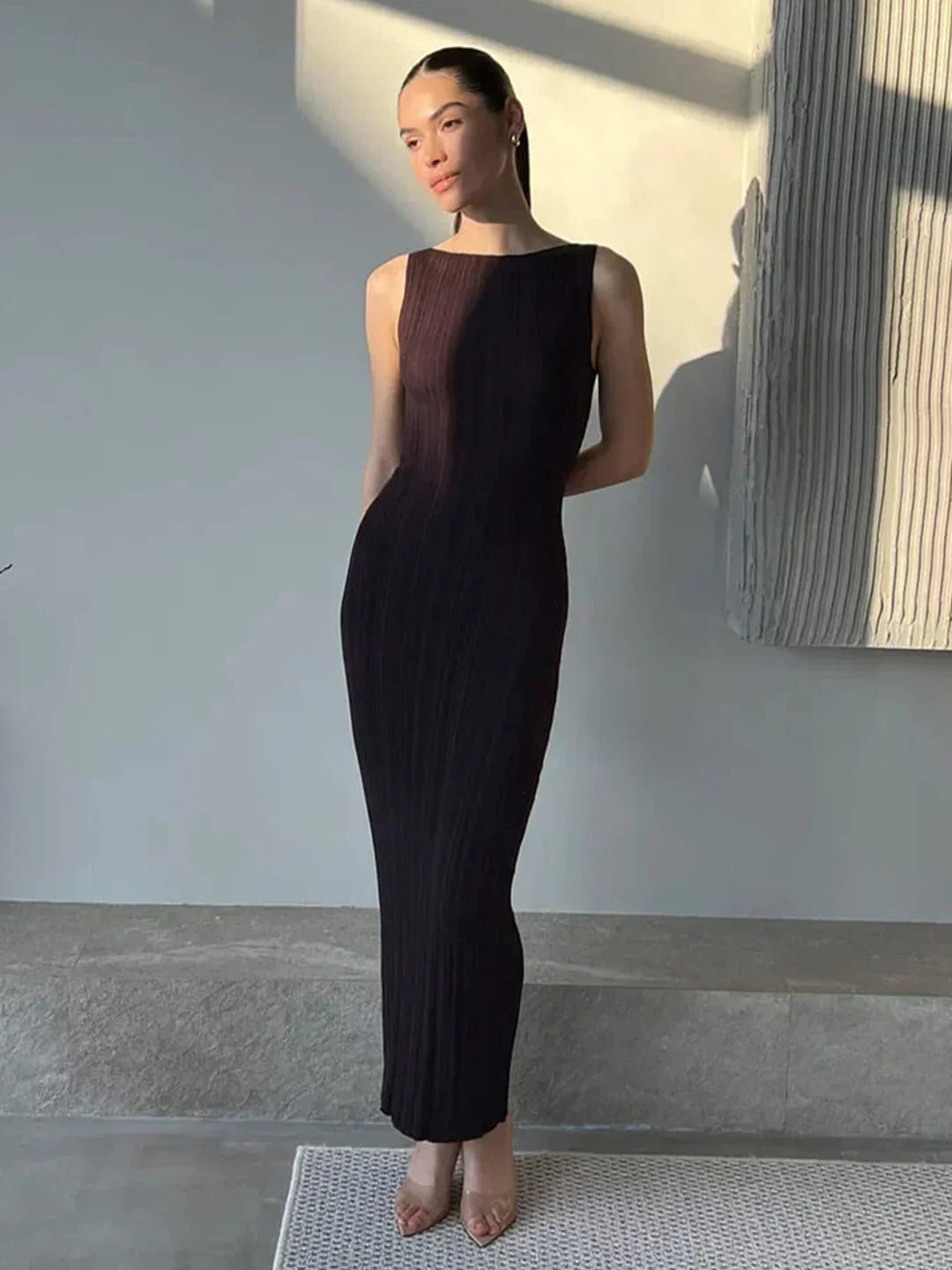Georgia® | Vestido Acanalado de Líneas Sin Esfuerzo