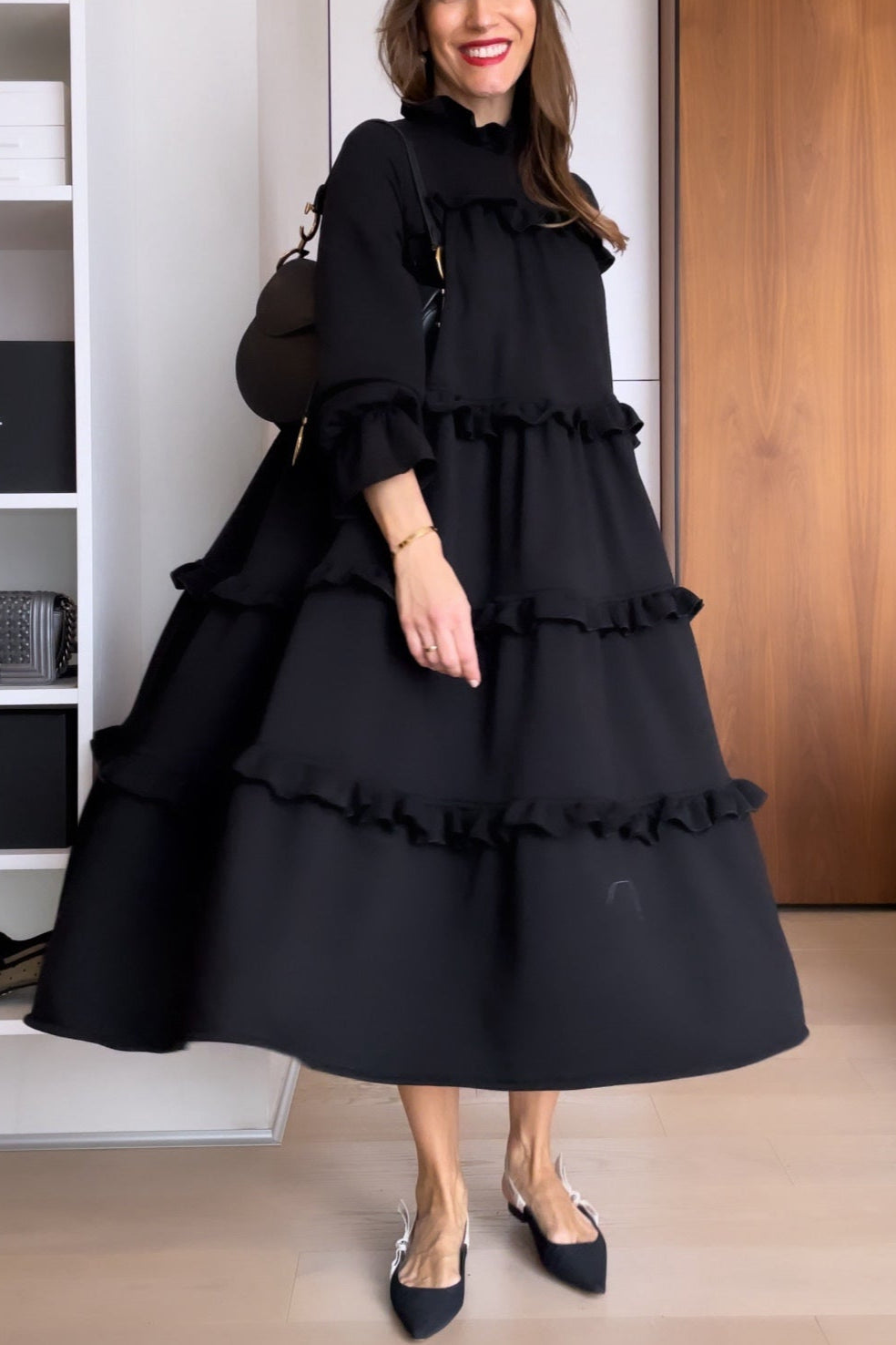 Jada Sudadera Vestido con Volantes y Estilo Casual-Chic