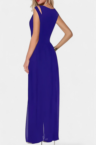Nadia Mono Elegante Sin Mangas con Detalle de Transparencia Frontal