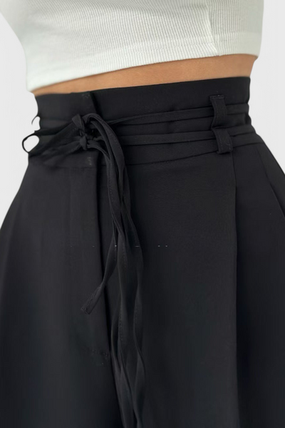 Sophie Pantalones de pierna ancha con ajuste de cordones