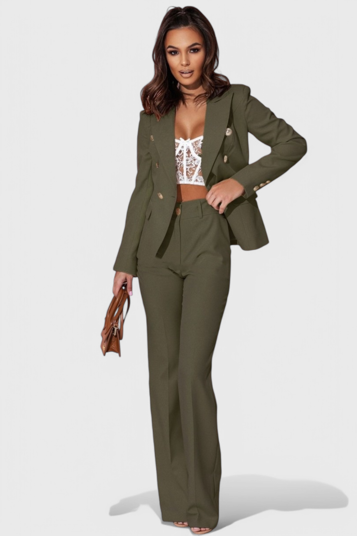 Conjunto Elegante de Blazer y Pantalones Rosalind