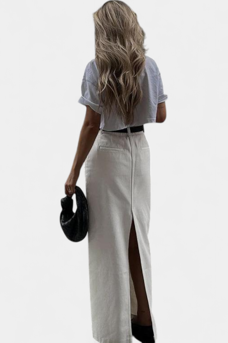 Yenifer Falda Maxi con Abertura Estilo Parisino