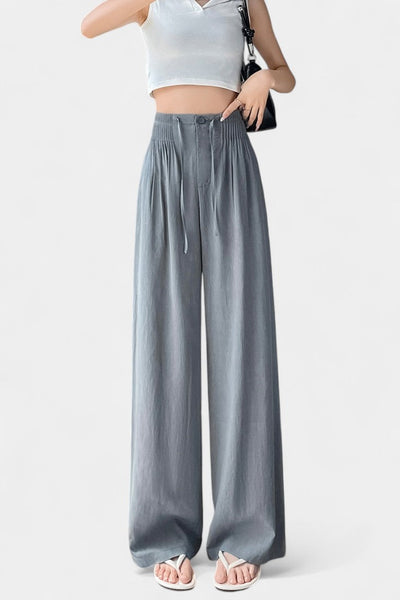 Ilyana Pantalones de Cintura Alta con Pierna Ancha