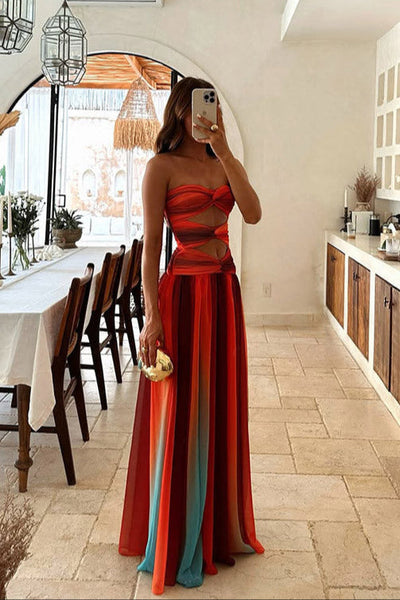 Vestido Maxi A-Line Sin Tirantes Maisie