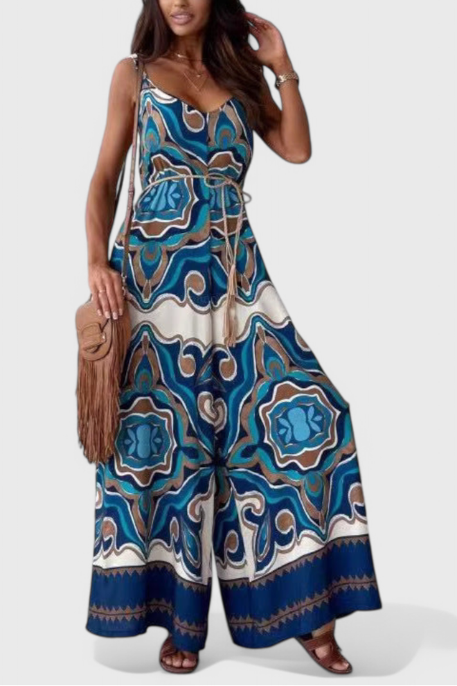 Mono de Pierna Ancha Gabriella con Estampado Vibrante