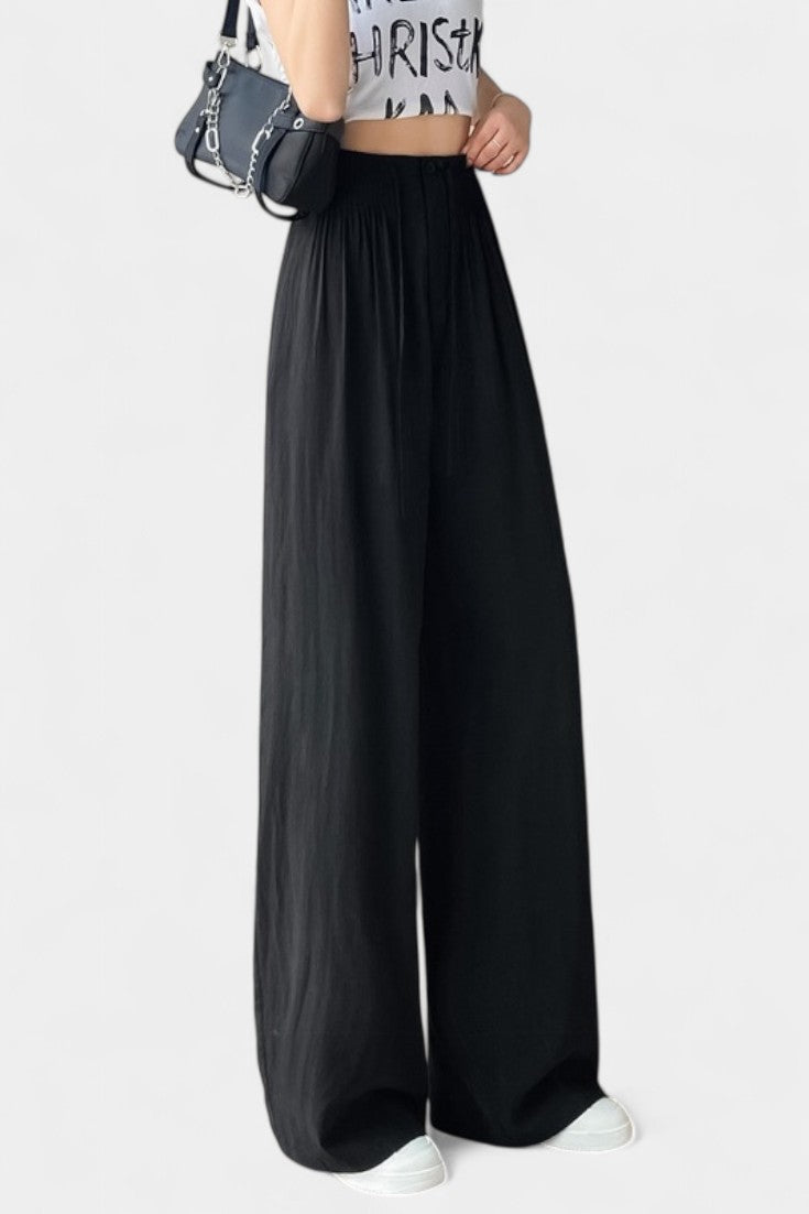 Ilyana Pantalones de Cintura Alta con Pierna Ancha