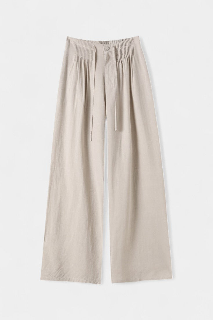 Ilyana Pantalones de Cintura Alta con Pierna Ancha