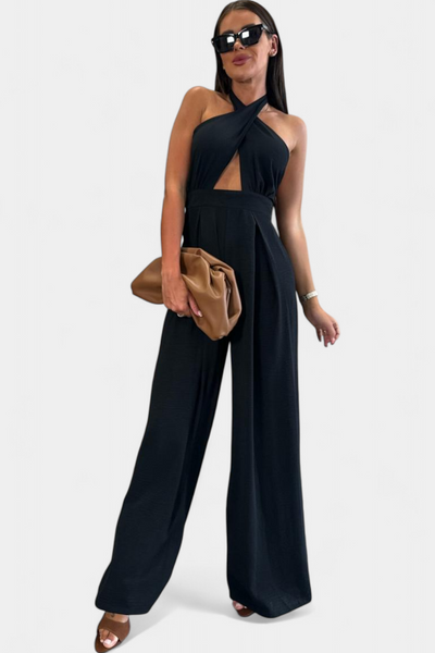 Mono Halter Cruzado sin Espalda Jessica con Pierna Ancha