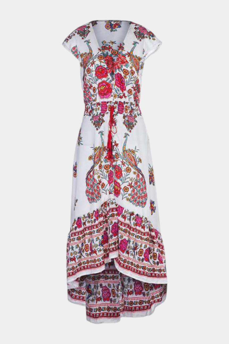 Chiara Vestido Boho Chic Floral con Cintura Ajustable