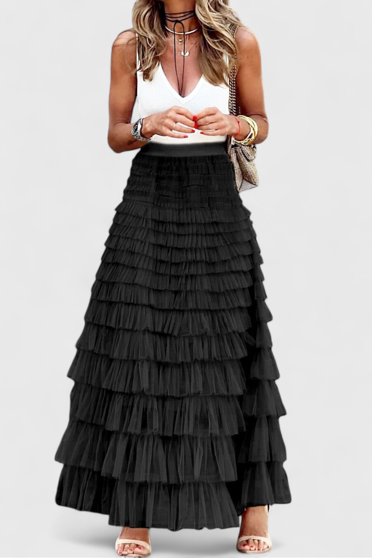 Falda Larga de Tul Vintage Capucine
