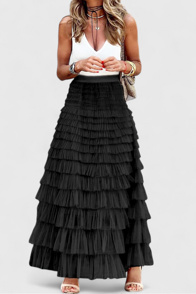 Falda Larga de Tul Vintage Capucine