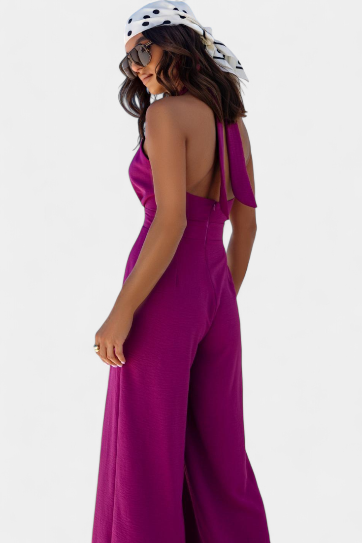 Mono Halter Cruzado sin Espalda Jessica con Pierna Ancha