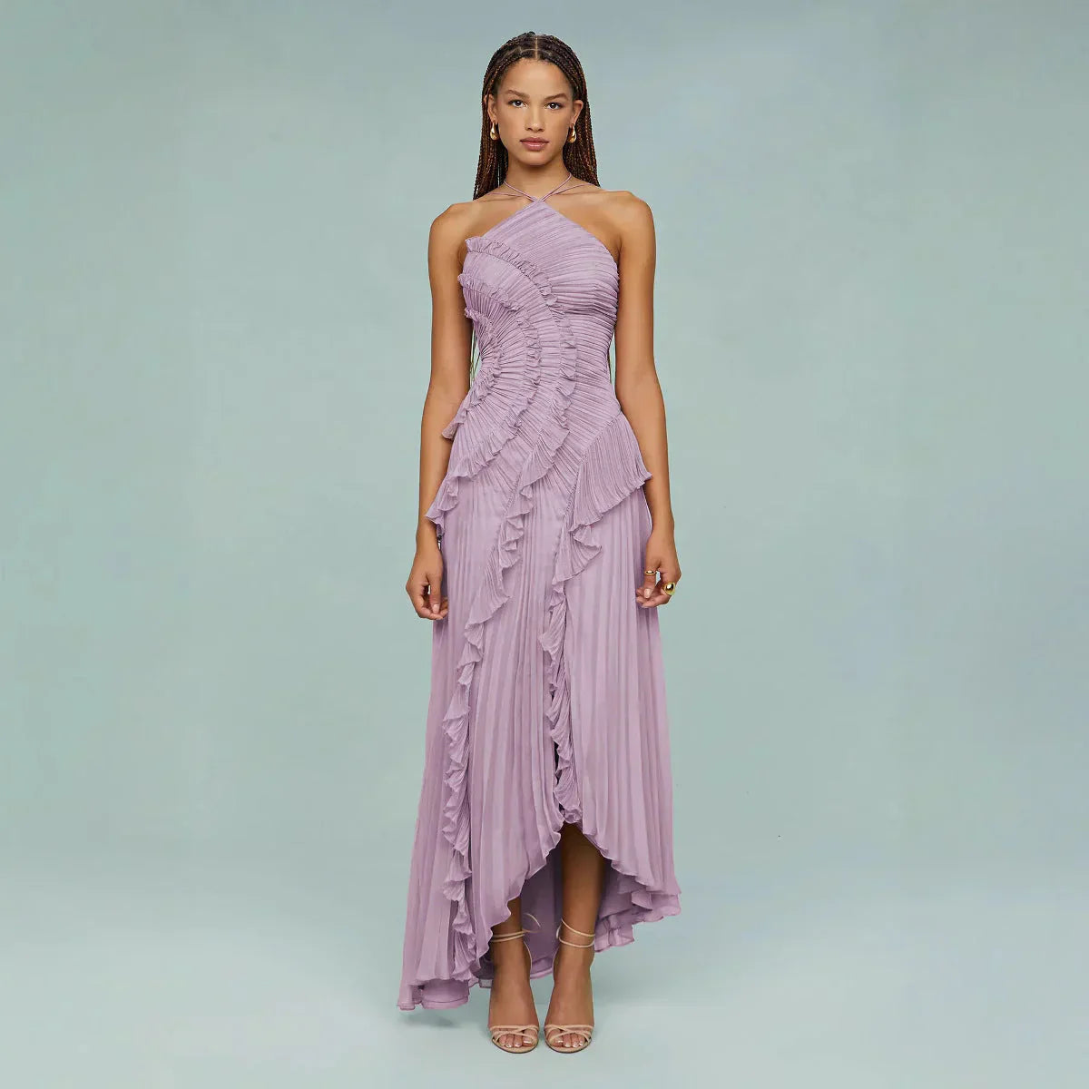 Mireli™ Vestido Maxi Kalina con Halter y Volantes