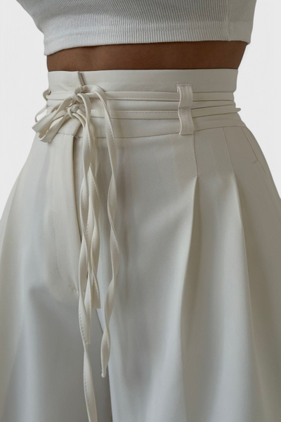 Sophie Pantalones de pierna ancha con ajuste de cordones