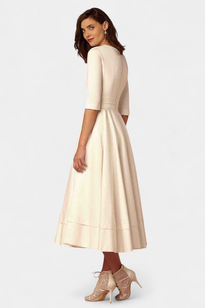 Nylah Vestido Midi A-Line de Estilo Vintage