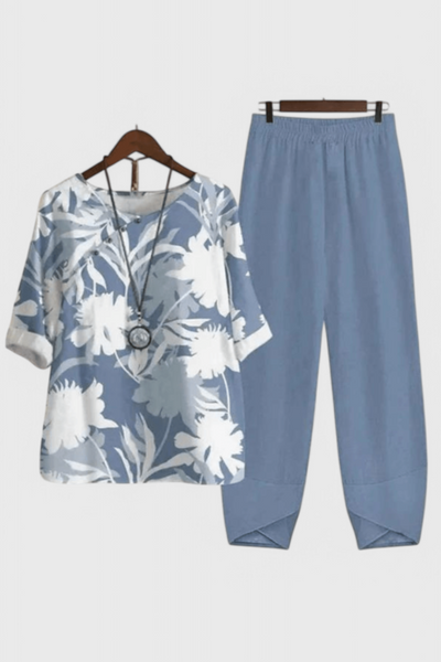 Conjunto Elegante Ursula: Camisa y Pantalón de Estilo Casual