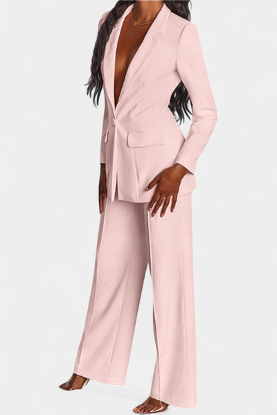 Marnie Conjunto de Blazer Personalizado y Pantalones de Pierna Ancha