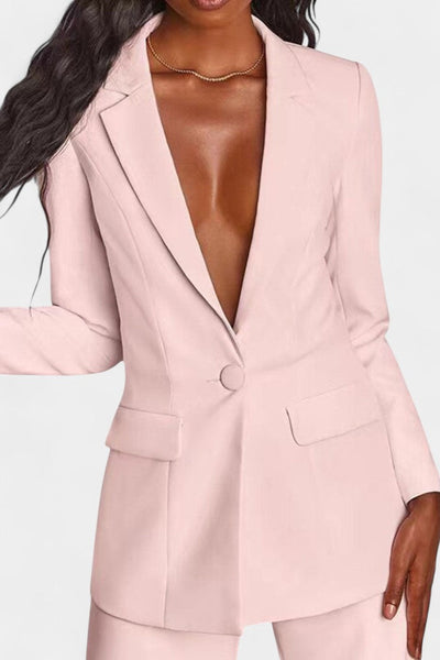 Marnie Conjunto de Blazer Personalizado y Pantalones de Pierna Ancha