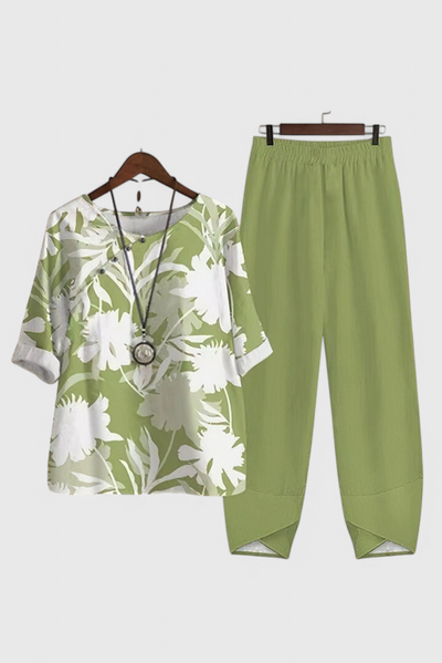 Conjunto Elegante Ursula: Camisa y Pantalón de Estilo Casual