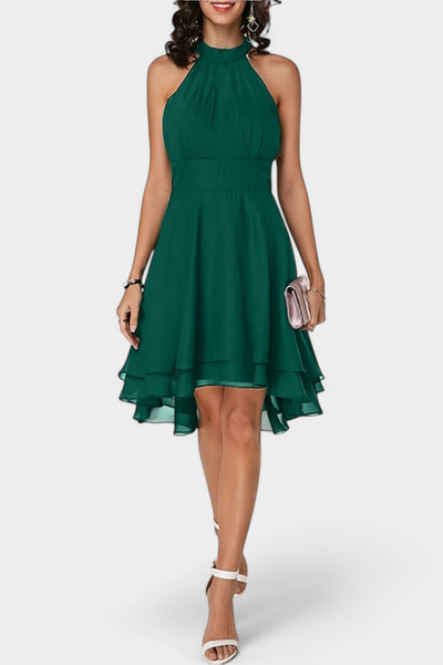 Anouk Vestido de Gasa con Volantes y Corte Ajustado