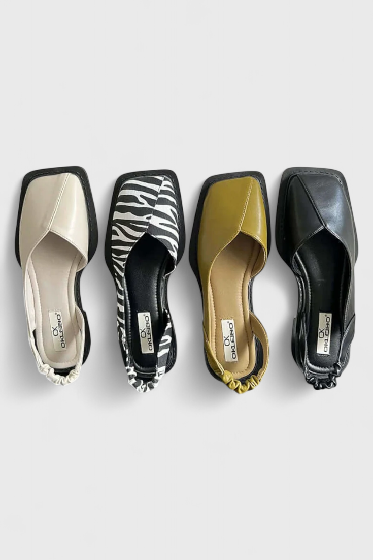 Cora Zapatillas Cuadradas con Acolchado