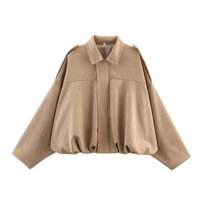 Chaqueta “Siena” | Bomber efecto gamuza oversize