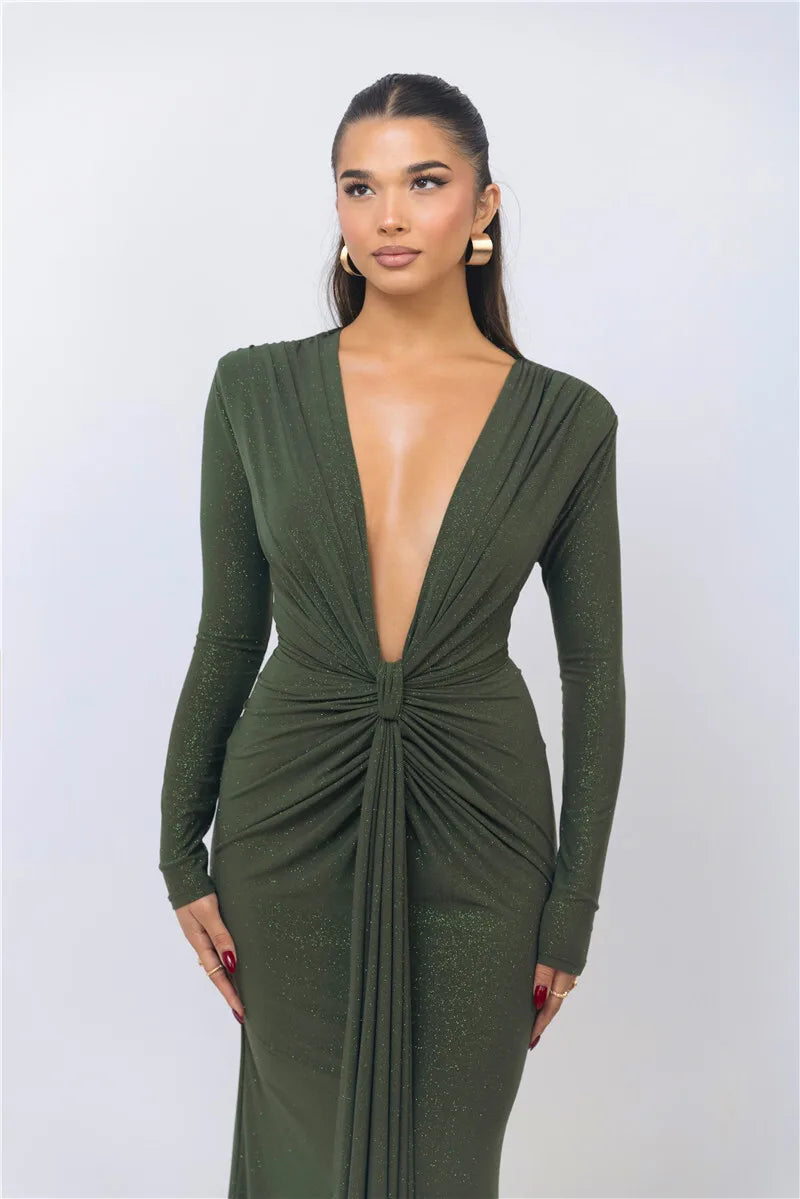 Veronika™ | Vestido Bodycon Brillante con Escote Profundo