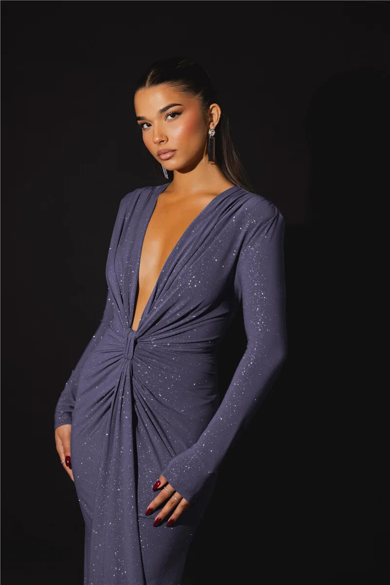 Veronika™ | Vestido Bodycon Brillante con Escote Profundo