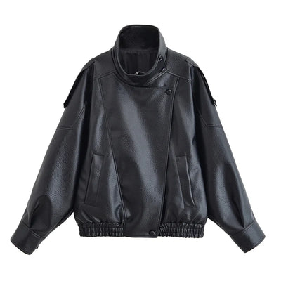 Chaqueta “Noir” | Piel sintética efecto motero oversize