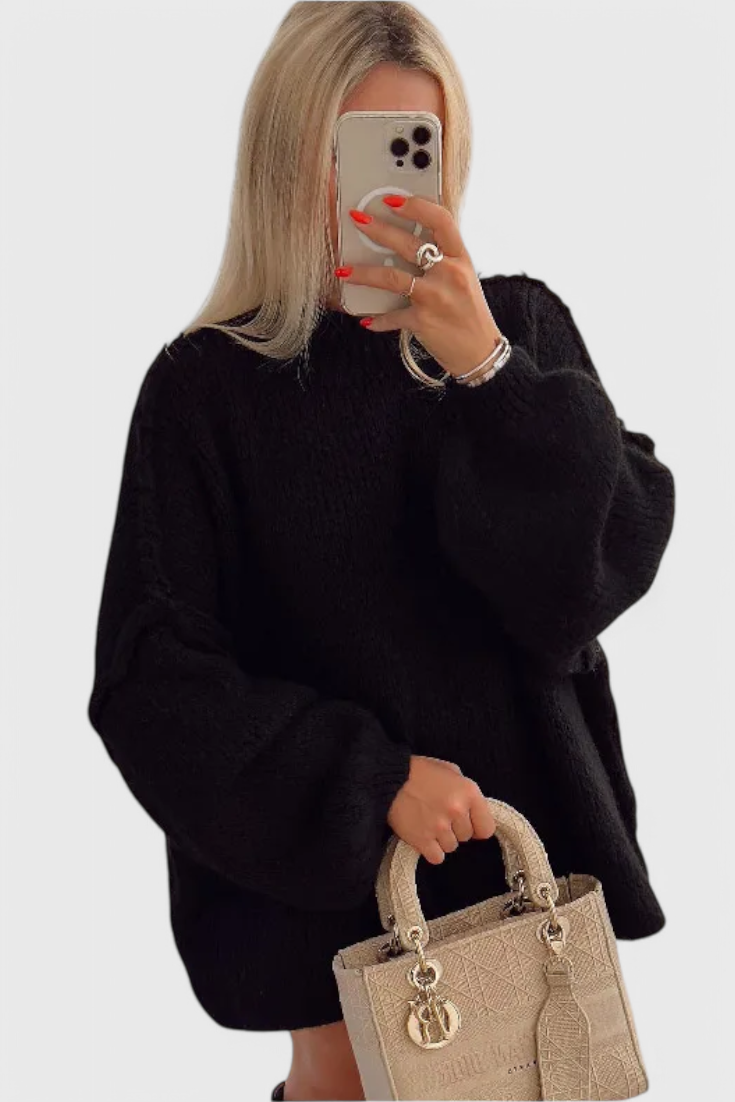 Cassia Jersey Oversized de Punto con Mangas Abullonadas