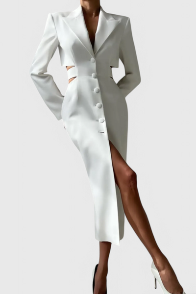 Bernice Midi Blazer Dress with Cut-Out and Open Back