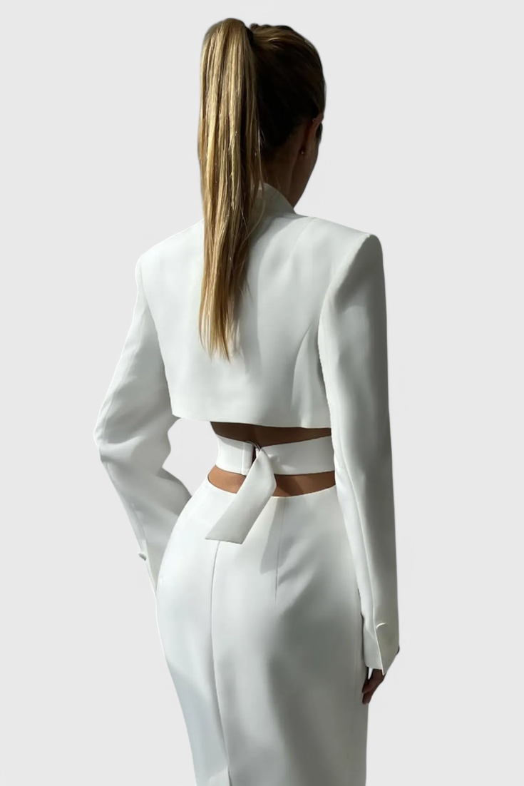 Bernice Midi Blazer Dress with Cut-Out and Open Back