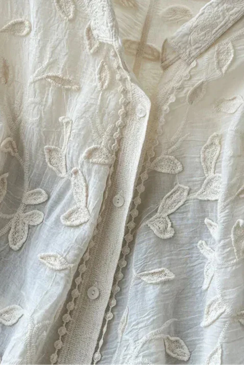Prairie Camisa Bordada con Encaje