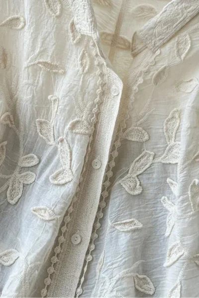 Prairie Camisa Bordada con Encaje