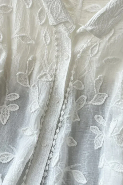 Prairie Camisa Bordada con Encaje