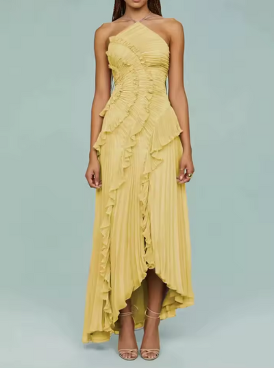 Mireli™ Vestido Maxi Kalina con Halter y Volantes