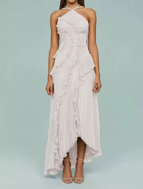 Mireli™ Vestido Maxi Kalina con Halter y Volantes