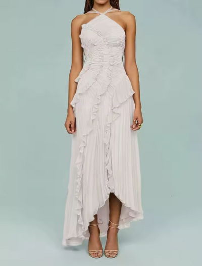 Mireli™ Vestido Maxi Kalina con Halter y Volantes