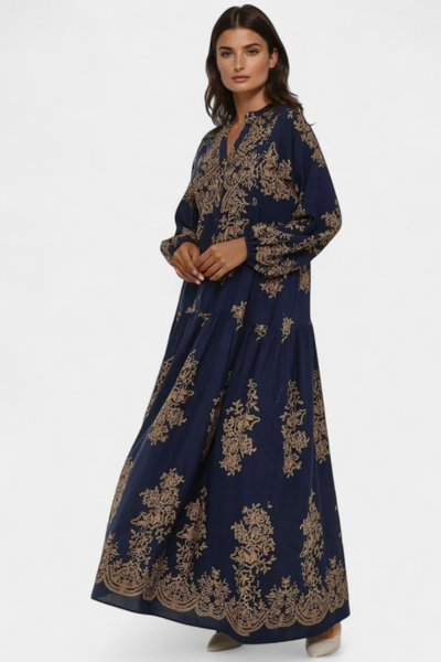Vestido Maxi Yaiza con Estilo Bohemio y Diseño Vintage