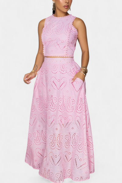 Conjunto Romántico de Encaje Floral Danitza
