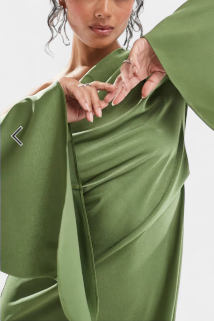 Vestido Maxi Asimétrico de Un Hombro Keisha con Cintura Definida