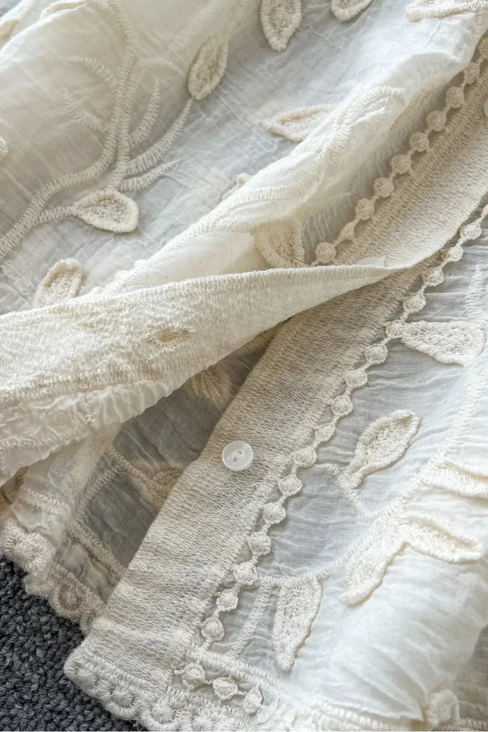 Prairie Camisa Bordada con Encaje