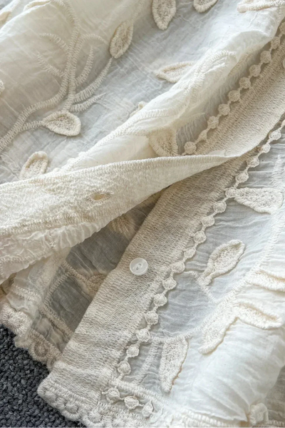 Prairie Camisa Bordada con Encaje