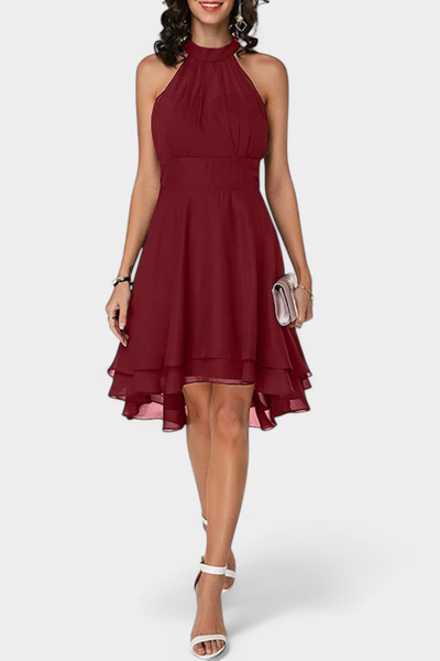 Anouk Vestido de Gasa con Volantes y Corte Ajustado