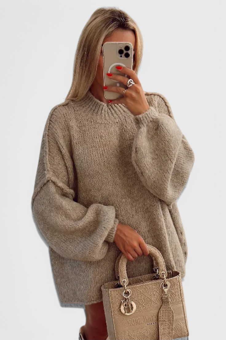 Cassia Jersey Oversized de Punto con Mangas Abullonadas