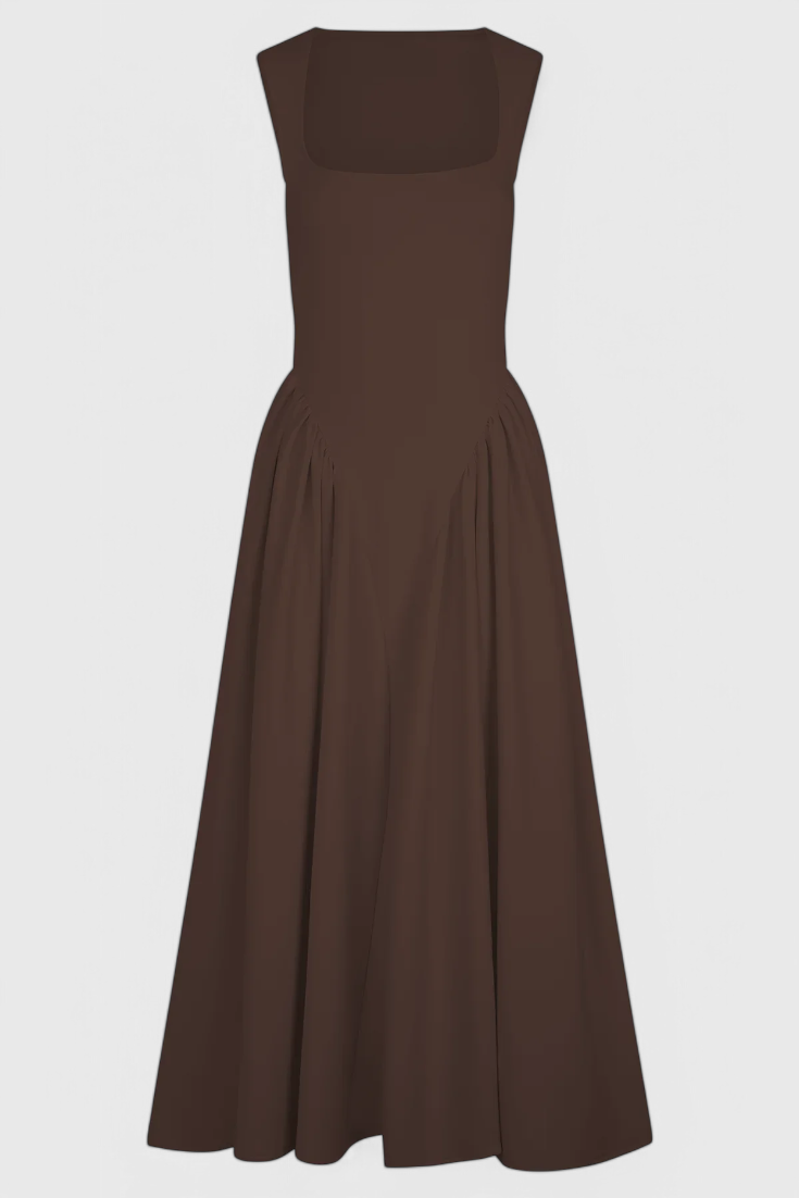 Vestido Midi Verona con Escote Cuadrado