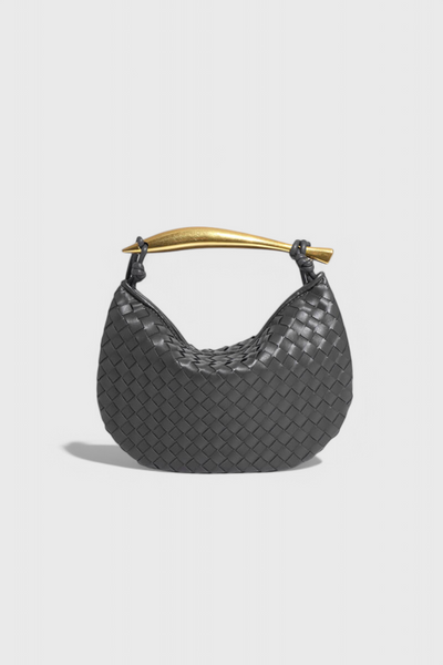 Bolso Woven Gerda con Asa Dorada