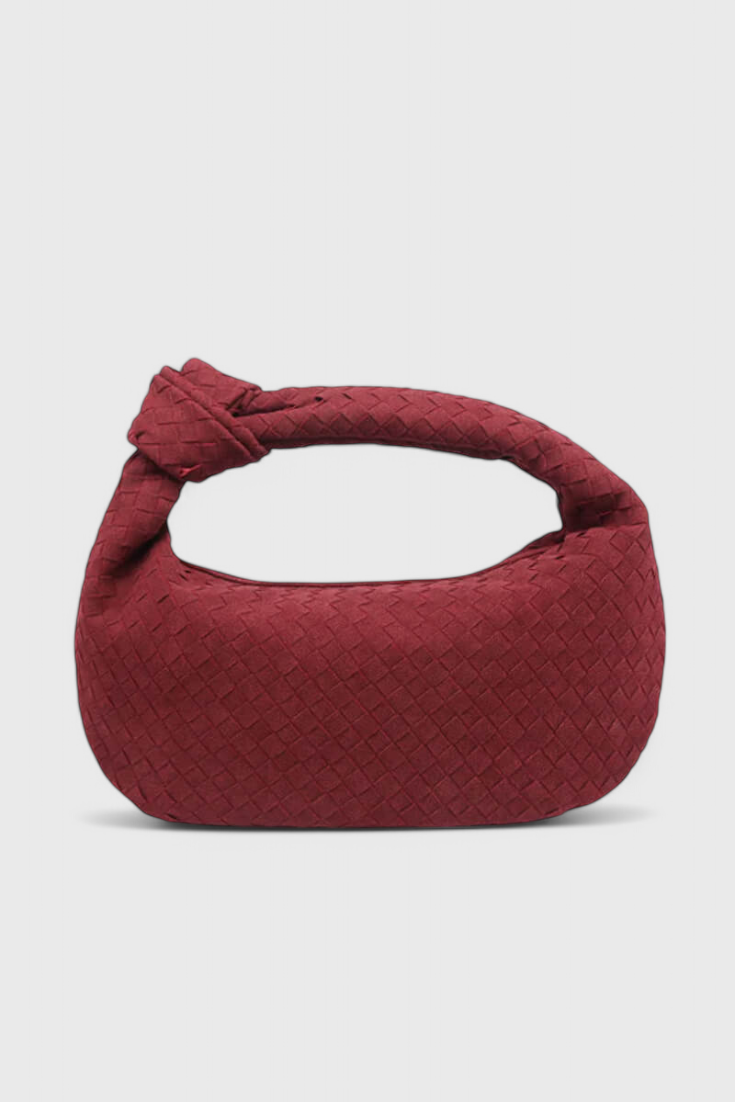 Lila Bolso Mediano Tejido con Detalle de Nudo